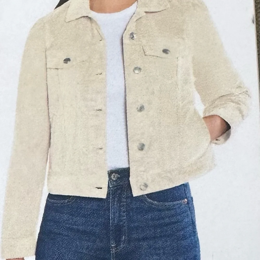 Gap Women’s Corduroy Jean Jacket | Color Oyster Gray | Size XXL | NWT